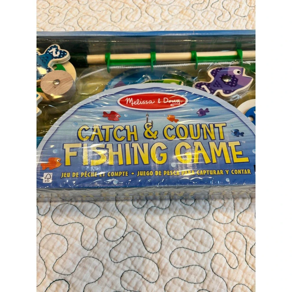 Melissa & Doug Catch & Count Magnetic Fishing Game Wooden Toy Set